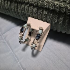 Blue London Topaz Hoop Earrings